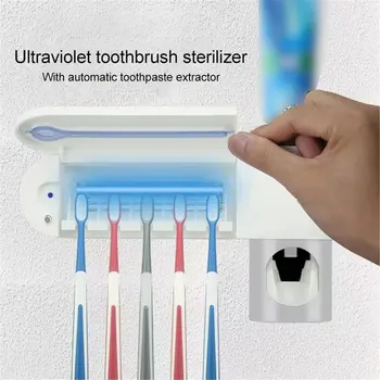 

Antibacteria 2 in 1 UV Light Ultraviolet Toothbrush Automatic Toothpaste Dispenser Sterilizer Toothbrush Holder Cleaner