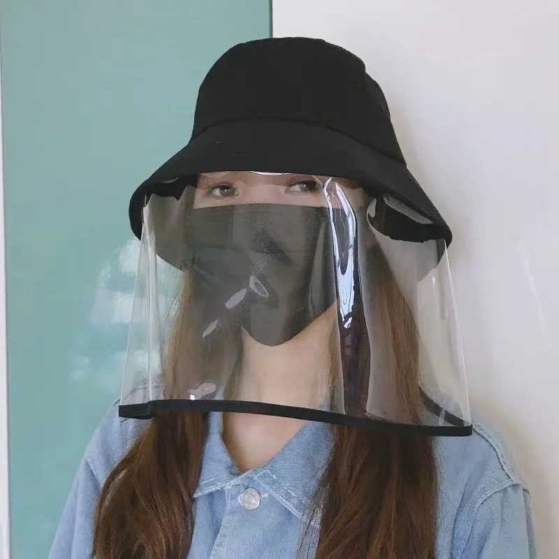 

Protective Cap Anti-droplet Protection Bucket Hats Full Face Shield for Adult Children Fashion Fisherman Hat Anti-Virus