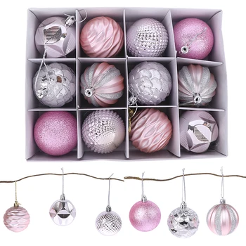

12Pcs/Set 60mm Christmas Xmas Tree Ball Bauble Hanging Home Party Ornament Decoration Colorful Red Gold Ball Higt Quality