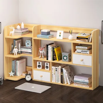 

Wood Desk Storage Storage Shelf Storage Rack Cabinet Storage Save Space Creative Art Floor Small Bookshelf dropshipping 2018