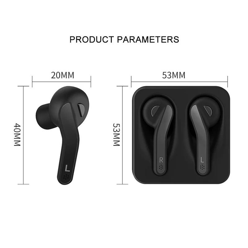 IPX5 Водонепроницаемая bluetooth-гарнитура V5.0 TWS, беспроводные наушники, шумоподавление, стерео наушники, зарядная коробка, микрофон, гарнитура