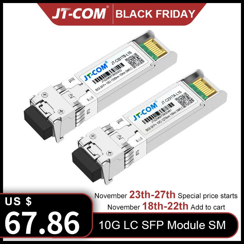 Free Shipping10G BIDI 10/20/40KM SFP Module SM LC