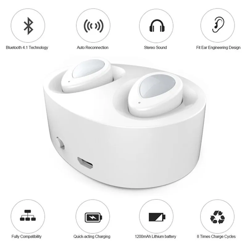 Мини TWS Беспроводная стерео-гарнитура с Bluetooth наушники-вкладыши