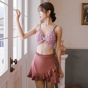 

May Female Beach Swimsuit Free Shipping Tankini Bikinis Swimming Suit For Women Girl 2019 New Xiaoxiong Split Sexy Korea Hot