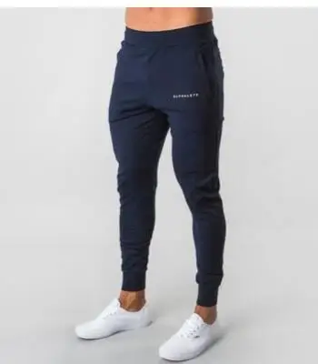ALPHALETE брендовые осенне-зимние мужские спортивные штаны для фитнеса, модные хлопковые брюки-карандаш, брюки для бодибилдинга, высококачественные штаны для бега - Цвет: dark blue