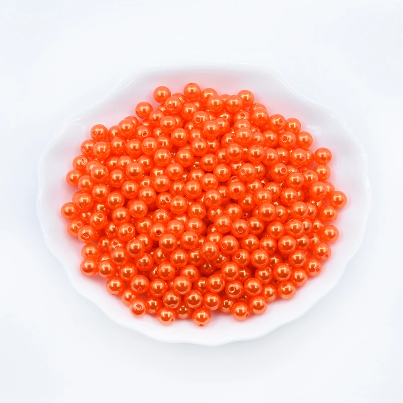 orange 8 мм, 100 шт, имитация жемчуга, акриловые Круглые бусины, свободные бусины, сделай сам, изготовление ювелирных изделий, ожерелье, браслет, серьги, аксессуары - Цвет: orange