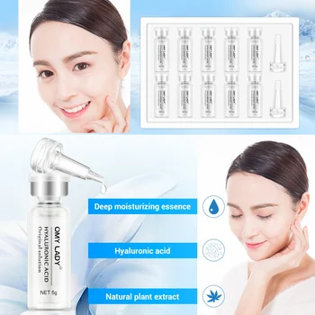 

10pcs/set Hyaluronic Acid Solution Kit Strong Moisturizing Deep Nourishing Tighten Skin Anti-Wrinkle Anti-Aging Serum Kit