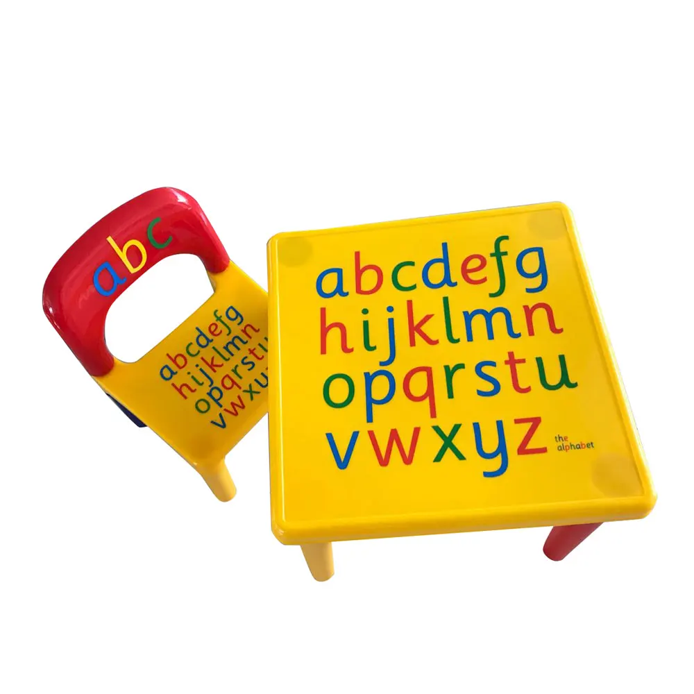 Chair Set For KidChildren Furniture Sets and ABC Alphabet Plastic Table Dinner Picnic Desk Seat Furniture (3)