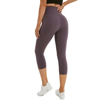 High Waist Calf Length Yoga Pants Women Fitness Capri Pants Yoga Sport Cropped Bottoms 1