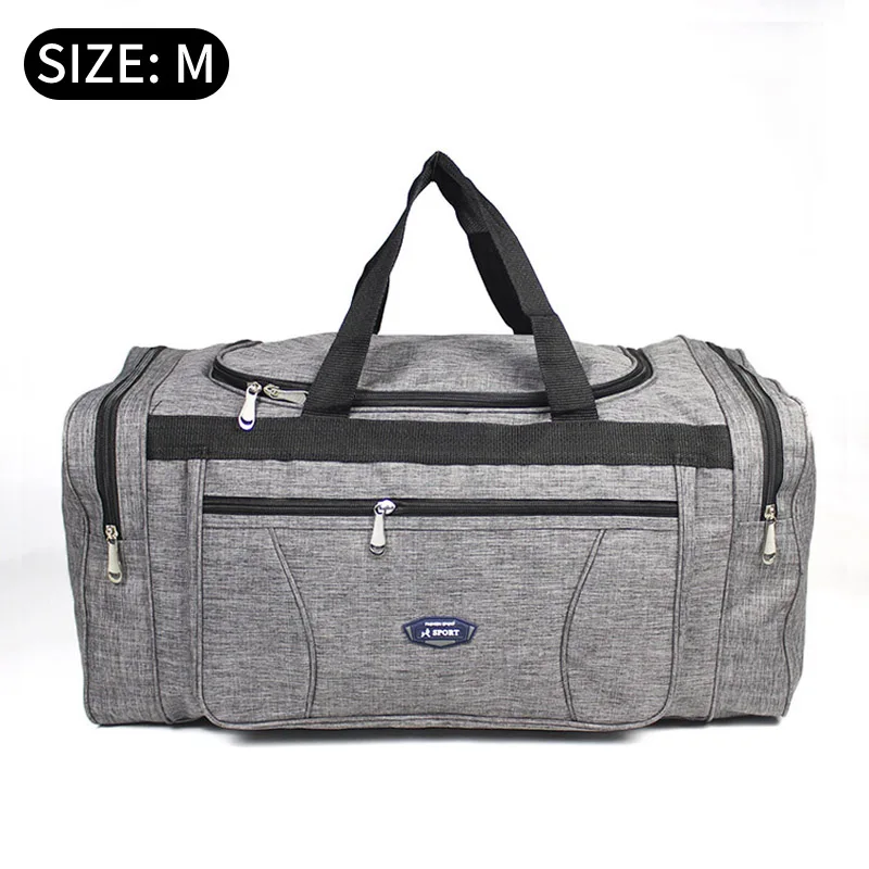 Большие дорожные сумки 70 см, спортивные сумки для путешествий, женские сумки для переноски на ночь, сумки для багажа, мужские водонепроницаемые Оксфордские сумки для выходных, sac de sport - Цвет: Medium Gray