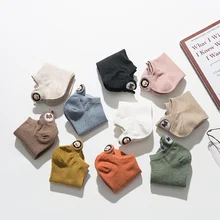 Для женщин удобные хлопковые носки каблук Вышивка высокое качество Повседневное дышащие лодочки носки короткие Для женщин носки; сезон весна-осень