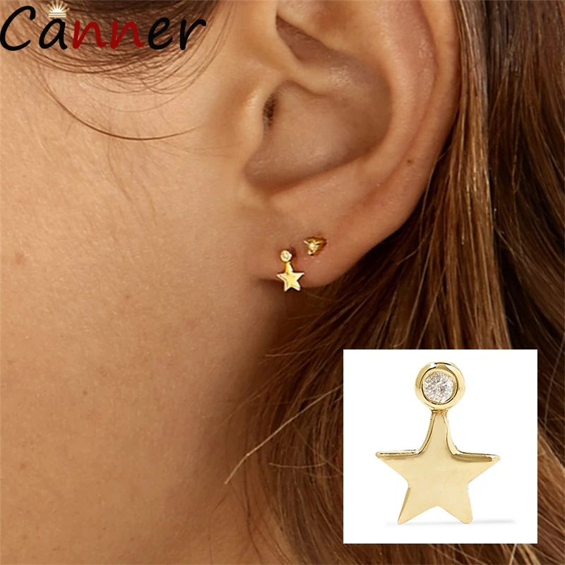 Последняя мода женские 925 серебряная звезда серьги с кристаллами Роскошные универсальные вечерние деловые женские серьги-гвоздики