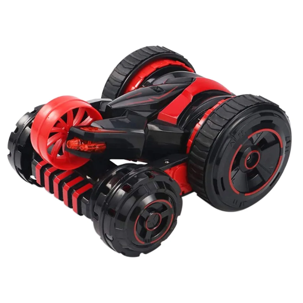 Дистанционное управление автомобиль RC автомобиль 5-колесо Системы нажатием одной кнопки флип Прохладный светильник 360 градусов вращающийся BM88 - Цвет: Красный
