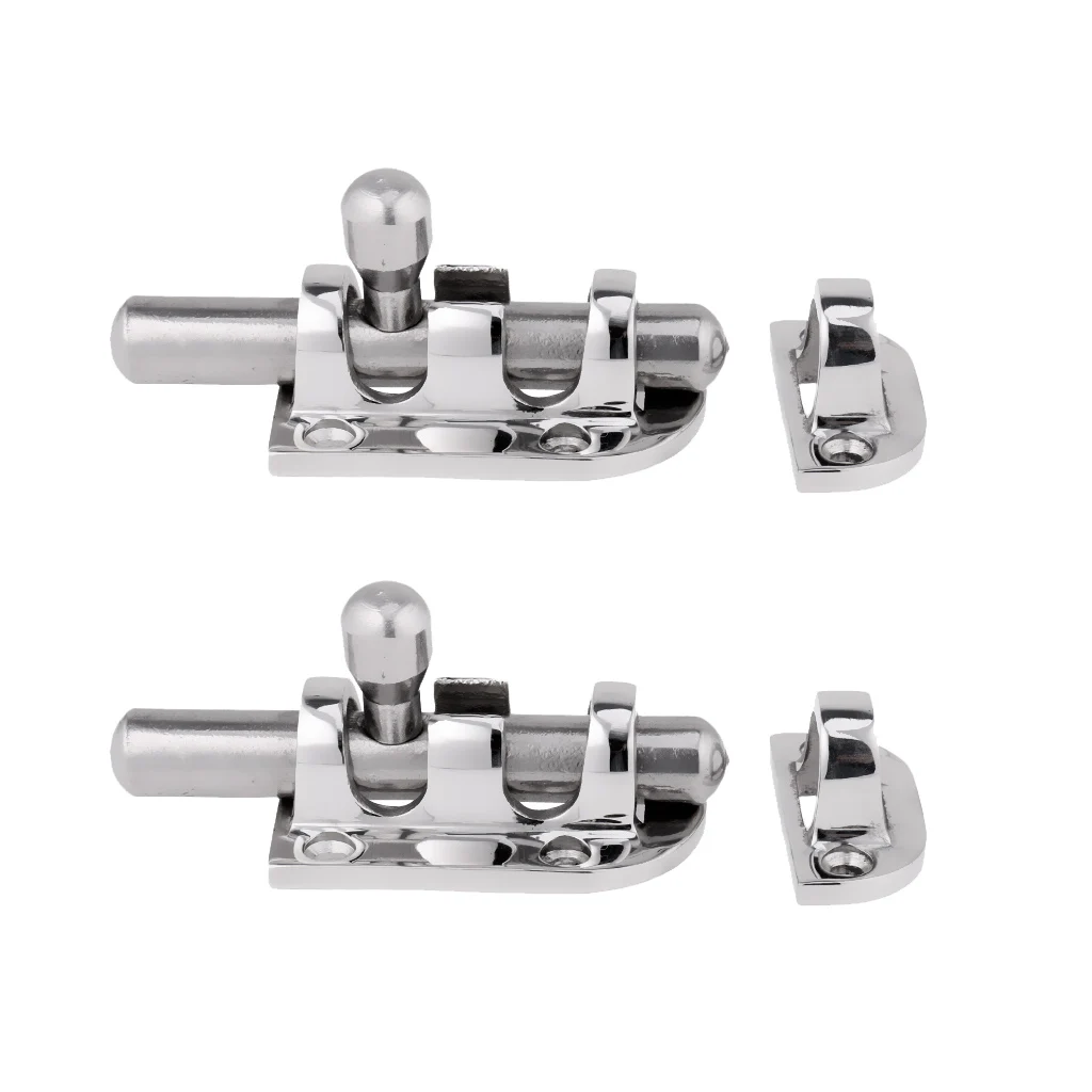 2 Pack 316 Stainless Steel Barrel Bolt Slide Latch Safety Lock for Marine Boat Window / Door / Hatch, 2.3 inch 60mm