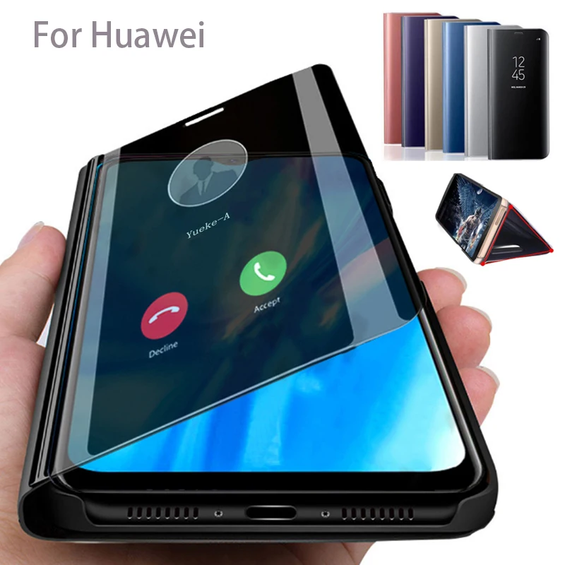 Умный зеркальный флип-чехол для Huawei P40 P20 P30 Lite Pro Y6 Y7 P Smart 2019 Mate 20 lite Honor 10 9 8X 8A 10i 9X |