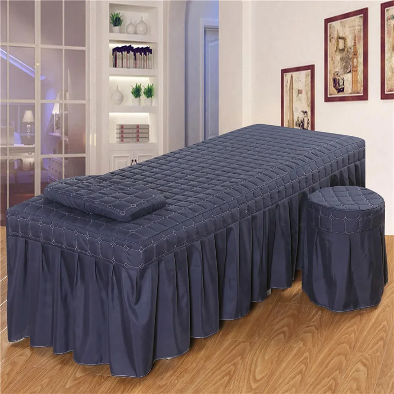 1pcs bed sheet only Solid Beauty Salon Massage Table Bed Sheet Skin-Friendly Massage SPA Treatment Bed Full Cover with Skirt