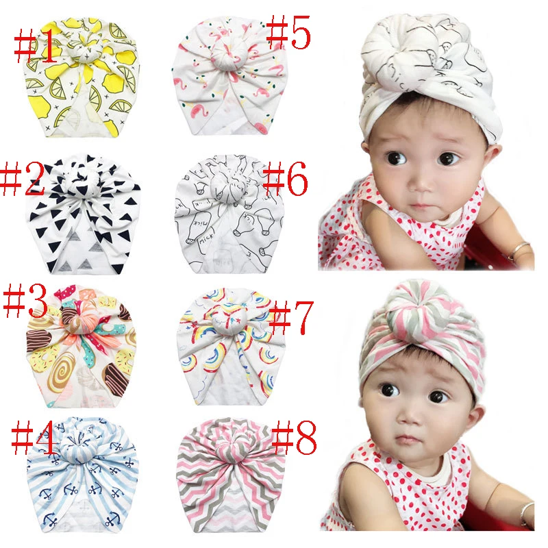 

24pc/lot Baby Donuts/Floral/ Flamingo/Dot polka Print Caps Toddler Boy Girl Infant Beanie Hat Children's Hats Newborn Caps