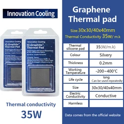 Innovation Cooling IC Graphene Thermal Silicone Pad Thermal conductivity 35W Thermal Pad For CPU/PS4 Graphics Card Motherboard