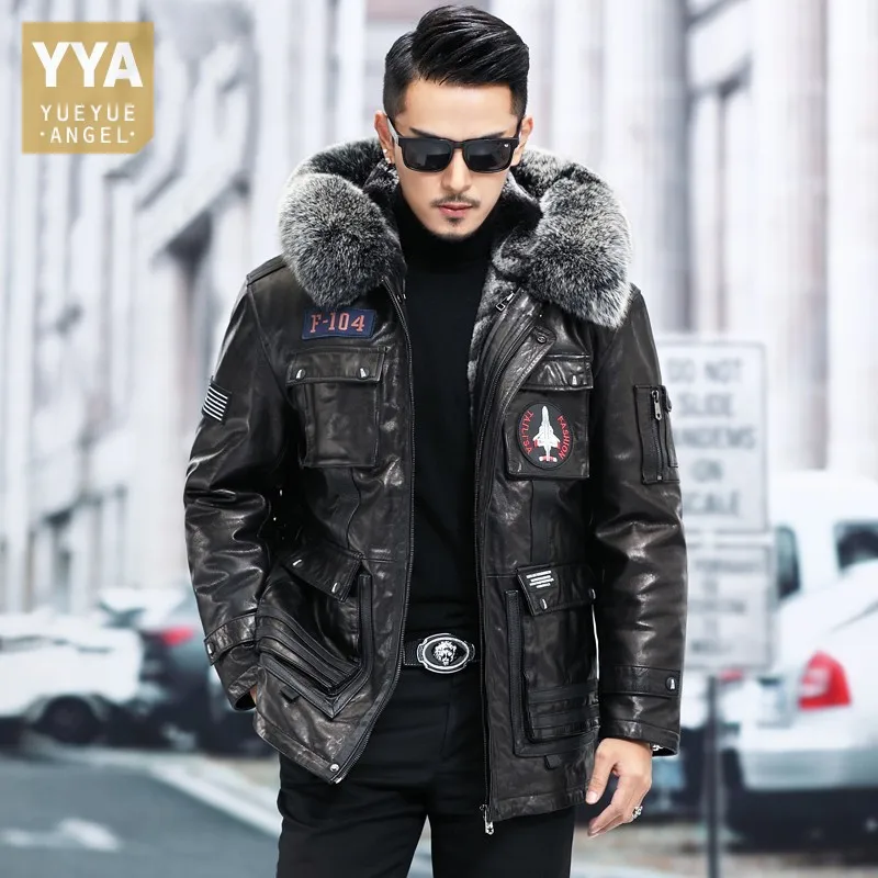 Real Rabbit Fur Lining Overcoat Pockets 
