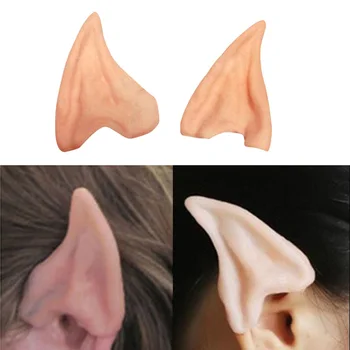 

1Pair Skin Color Latex Fairy Pixie Elf Ears Fairy Cosplay Accessorie Halloween Christmas Latex Soft Pointed Tips False Ear Props