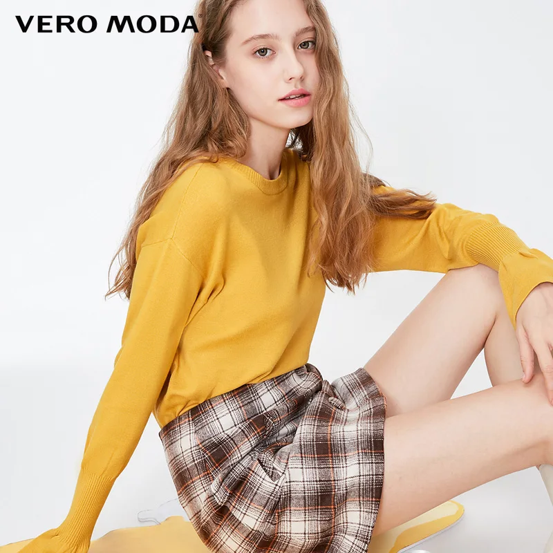 Vero Moda осенне-зимний вязаный свитер с расклешенными рукавами | 318324540