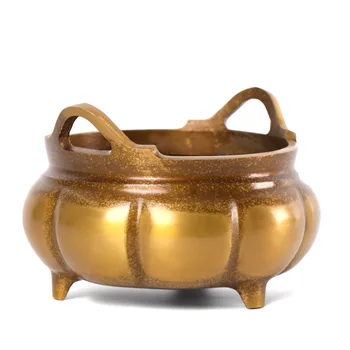 

MOZART Pure Copper Incense Burner Binaural Sandalwood Furnace For Buddha Supplies Pumpkin, No. 1 diameter 13cm high 10cm