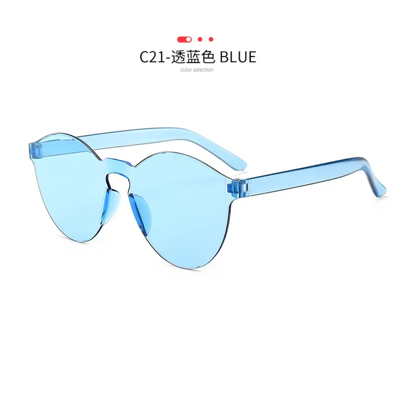 white sunglasses women Cheap Rimless Sunglasses Women Fashion Round Ocean Candy Lens Shades Female Sun Glasses Girls gafas de sol UV400 oversized sunglasses Sunglasses