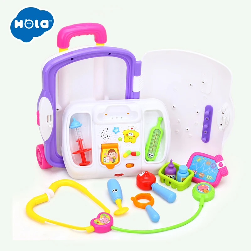  HOLA 3107 Baby Toys Kids Doctor Suitcase Pretend Play Toy with Music & Light Electronic Doctor Nurs