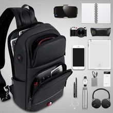 Male Chest Bag travel Crossbody Bags for fashion Shoulder Bags High capacity USB Charging Messenger bag Oxford sports Sling Bag
