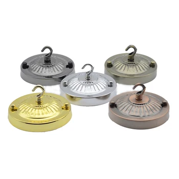 

12cm Iron Ceiling Base With Hook Ring Hanging Plate Antique-bronze/Red-bronze/Pearl-black/Gold/Chrome Lamp Canopy Lighting Parts