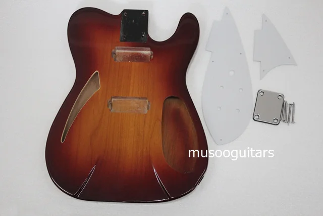 Полуполый Электрический корпус в отделке Fireglo с 2 шт pickguard