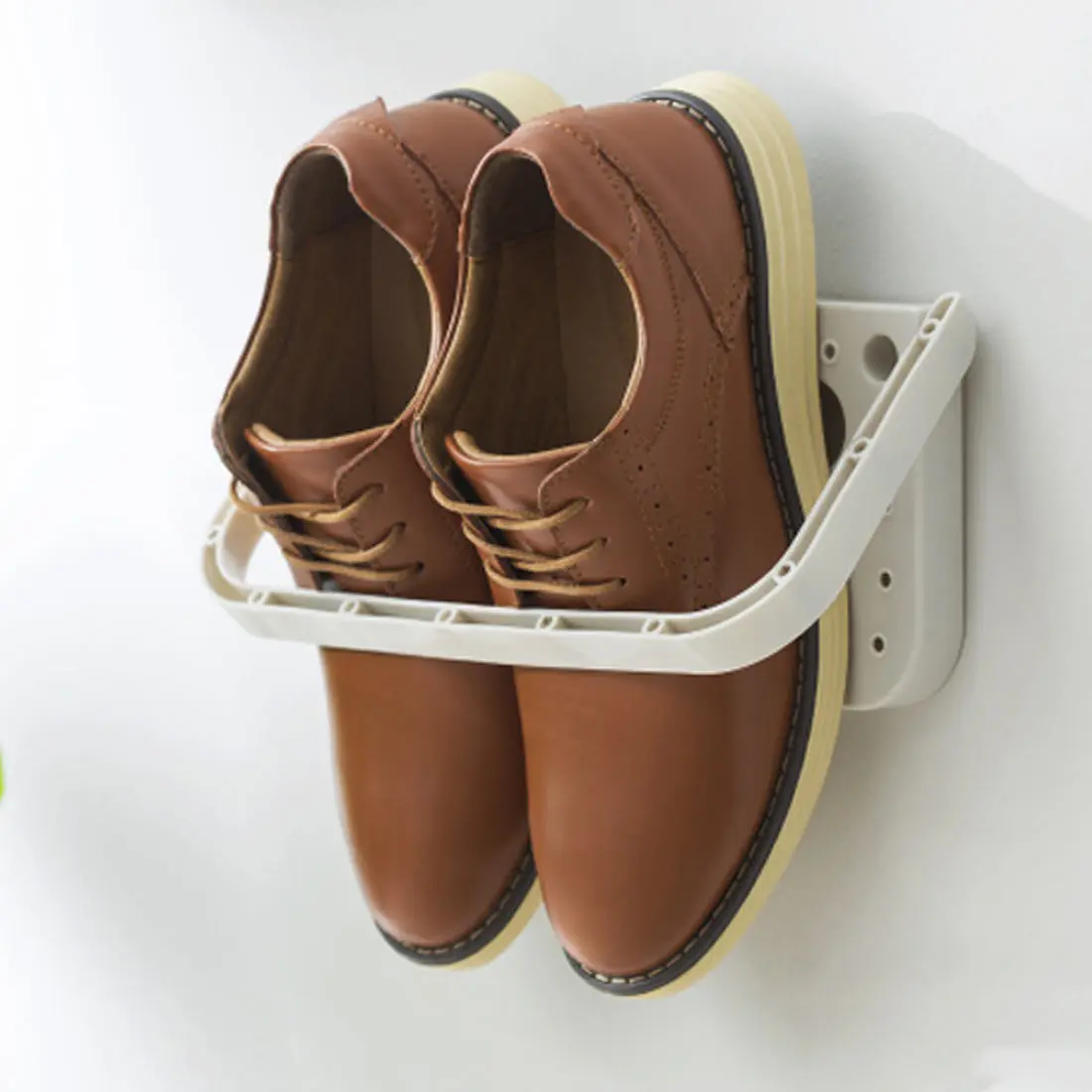 

Home Storage Rack Space Saving Shoe Box Multifunctional Suction Cup Folding Shoe Rack Durable Wall Hanging Slippers High Heels