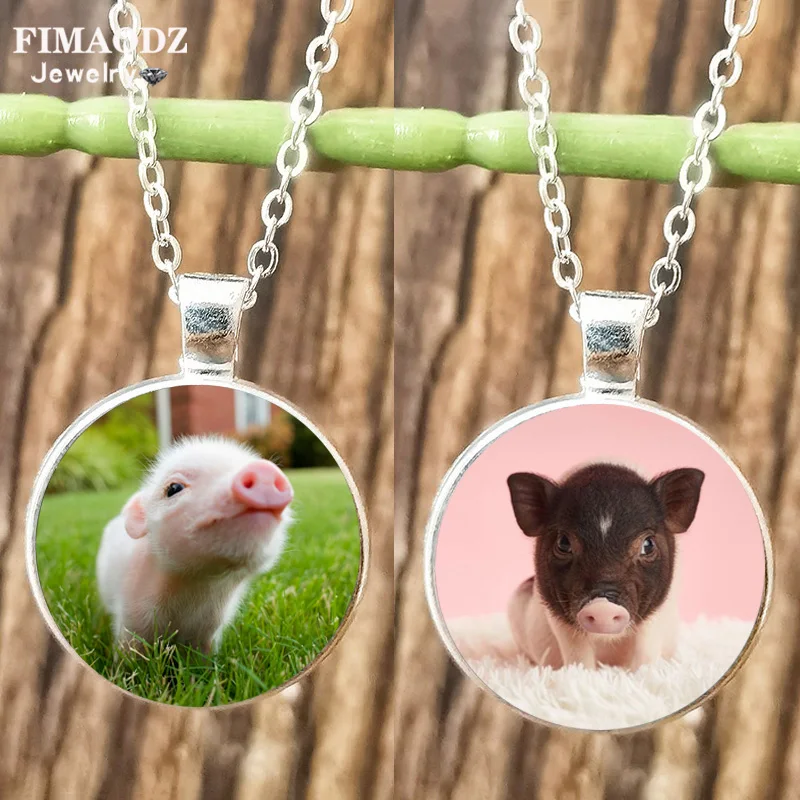 FIMAODZ милое ожерелье в виде свиньи с ягодицами 2021 Kawaii животного со стеклянным