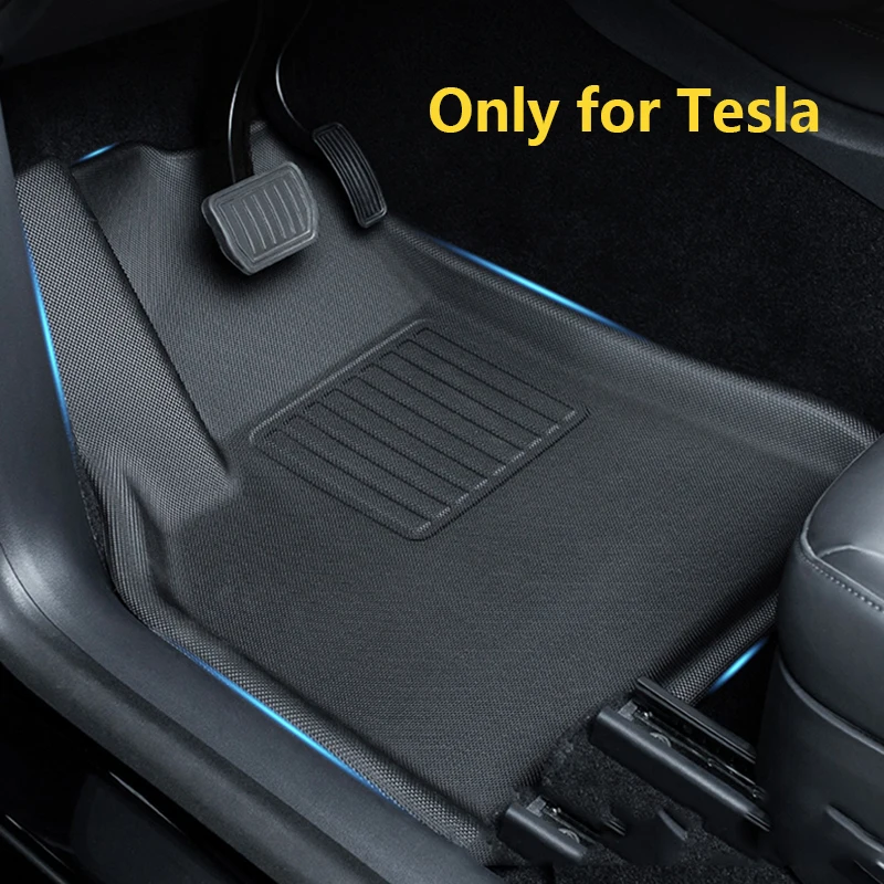 

3D Custom Car Floor Mats For Tesla Model 3 Model Y Waterproof Non-Slip Foot Pad 2019-2021 коврики в машину Fully Carpet Covers