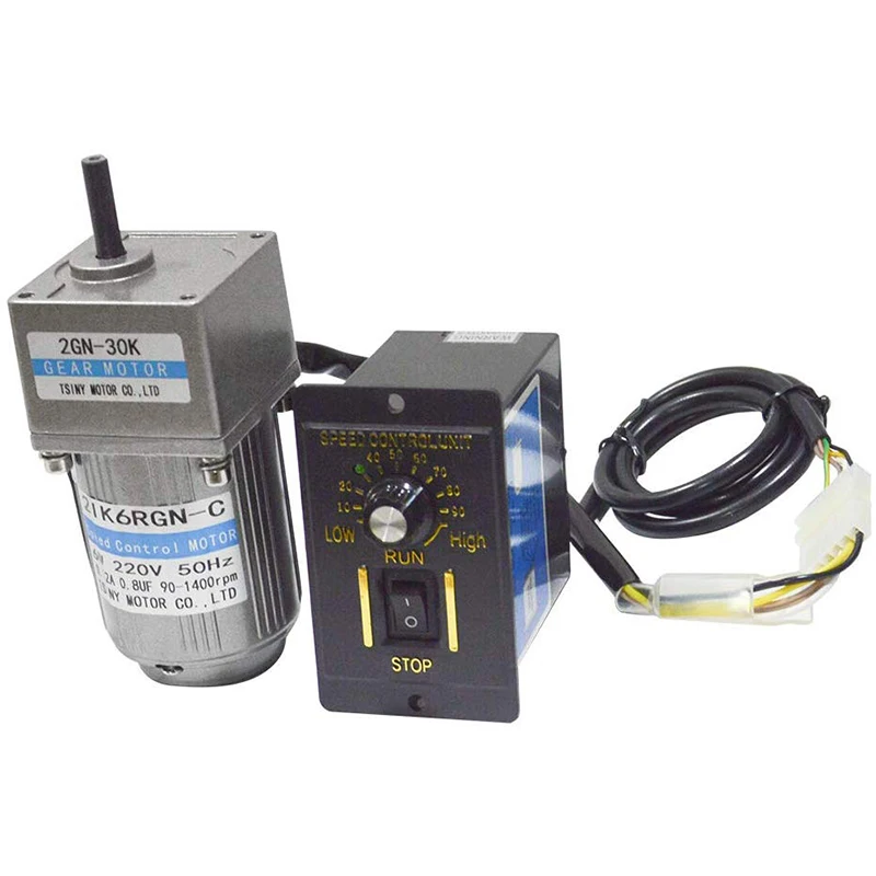 

AC Gear Reducer Motor 6W 110V/220V 50/60HZ Low Rpm 15rpm High Torque with Speed Controller CW CCW for Production Line Ac Motor