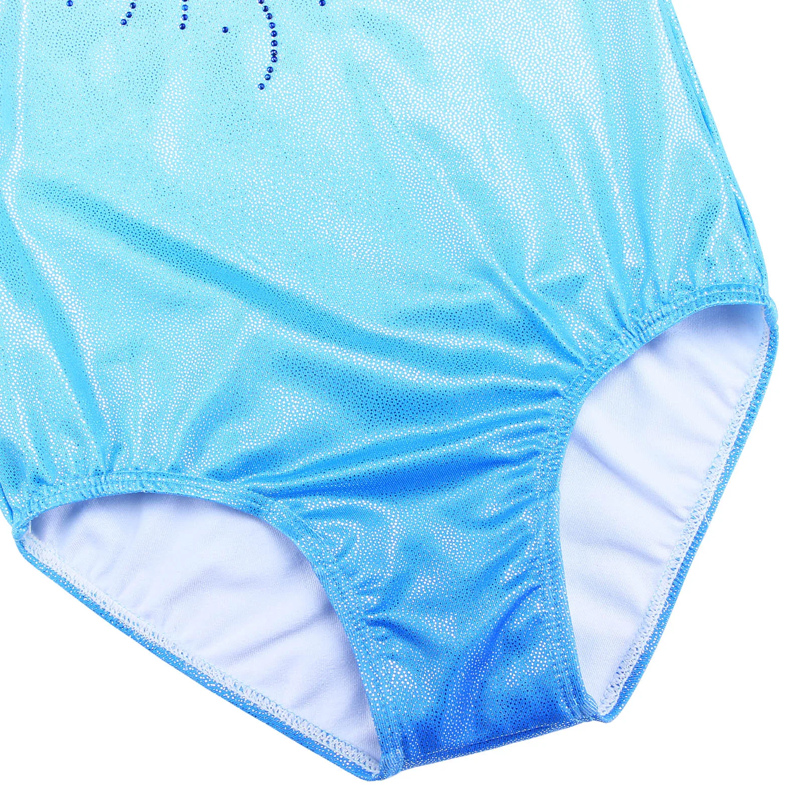 BAOHULU Gymnastics Leotards for Toddler Girls Shiny Squin Spliced Dance Outfit Athletic Gradient Blue Ballet Practice Bodysuit