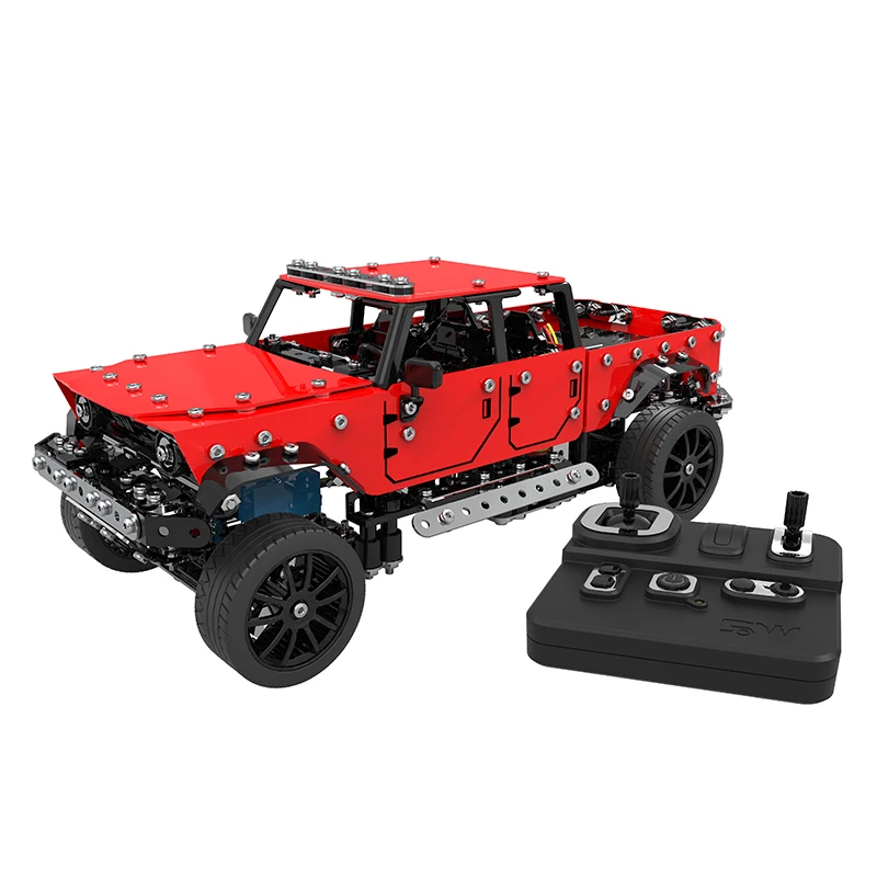 1/16 SW (RC) 005 Alloy Assembled Remote Control Car Stainless Steel 4 Channel RC pickup Truck 817pcs Toys Children Kid Gift