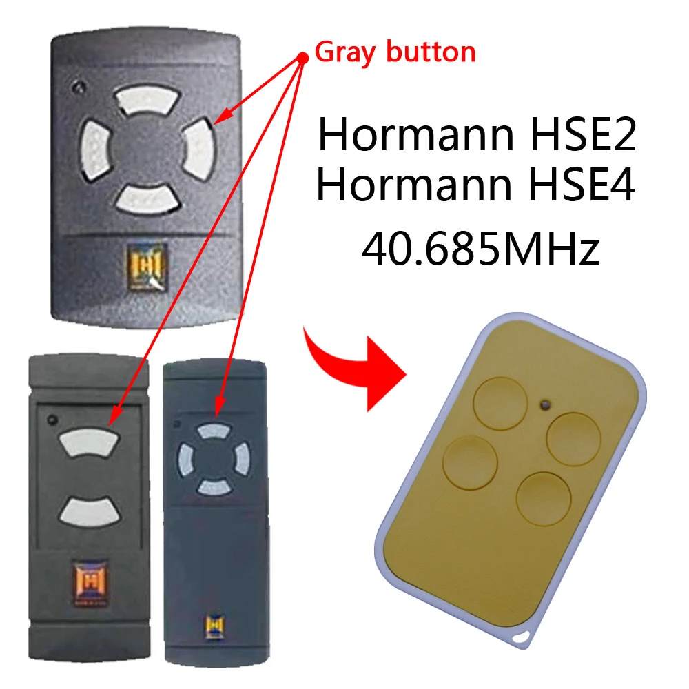 HORMANN HSM2 HSM4 telecomando 40.685MHz (pulsante grigio) cancello
