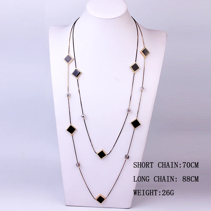 88cm Fashion Long Gold Chain Necklaces For Women Statement Boho Heart Star Crystal Beads Multilayer Necklace Trendy Jewelry New - Image 6