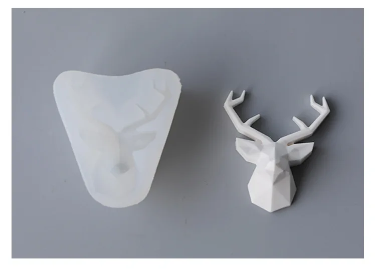 Geometric Deer Head Silicone Mold Home Car Air Outlet Ornament Aromatherapy Plaster Molds Handmade DIY Decoration Mould | Дом и сад