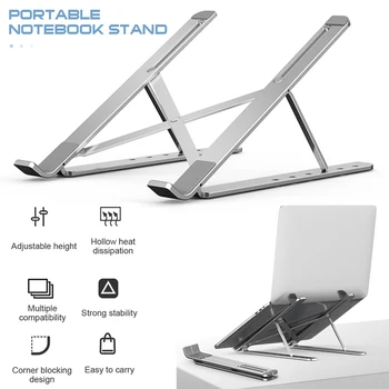

Laptop Holder Foldable Adjustable Aluminium Alloy Notebook Laptop Stand Bracket Non-slip Desktop Notebook Holder for PC Notebook