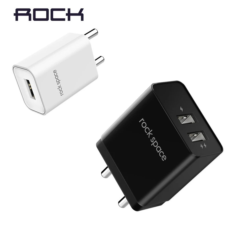 ROCK Dual ports USB зарядное устройство EU 1USB 2USB порты зарядное устройство для мобильного телефона для iPhone 11 Pro Max samsung Xiaomi зарядное устройство адаптер для путешествий