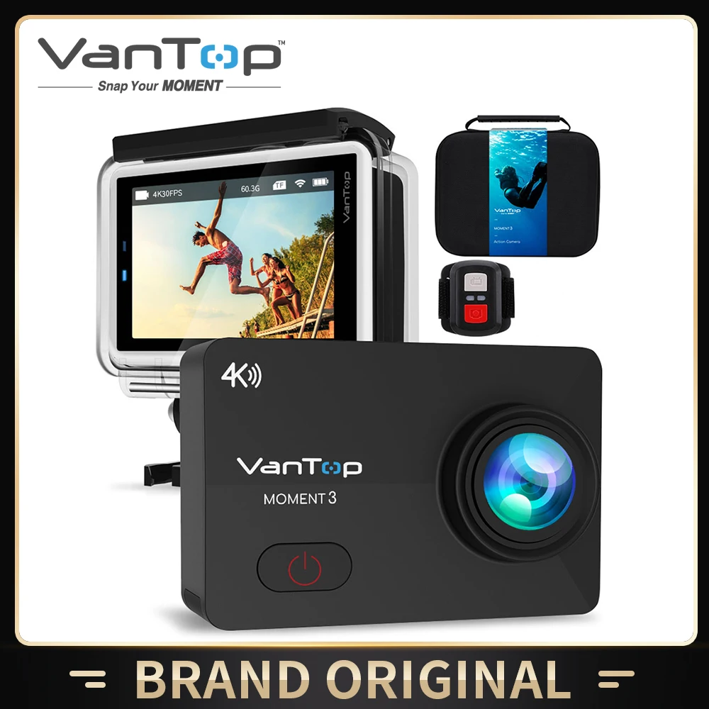 VanTop Moment 3-Cámara de Acción, videocámara deportiva con Control remoto, WiFi, DVR, impermeable, pro