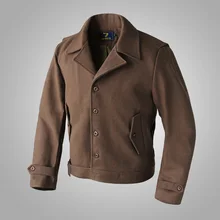 Chaqueta de lana Inglourious para hombre, estilo militar, marrón