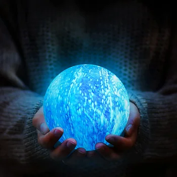 

3D Print Star Moon LED Lamp Table Bedside Decor Home Bedrooms Round Night Light for Household Bedroom Accessories