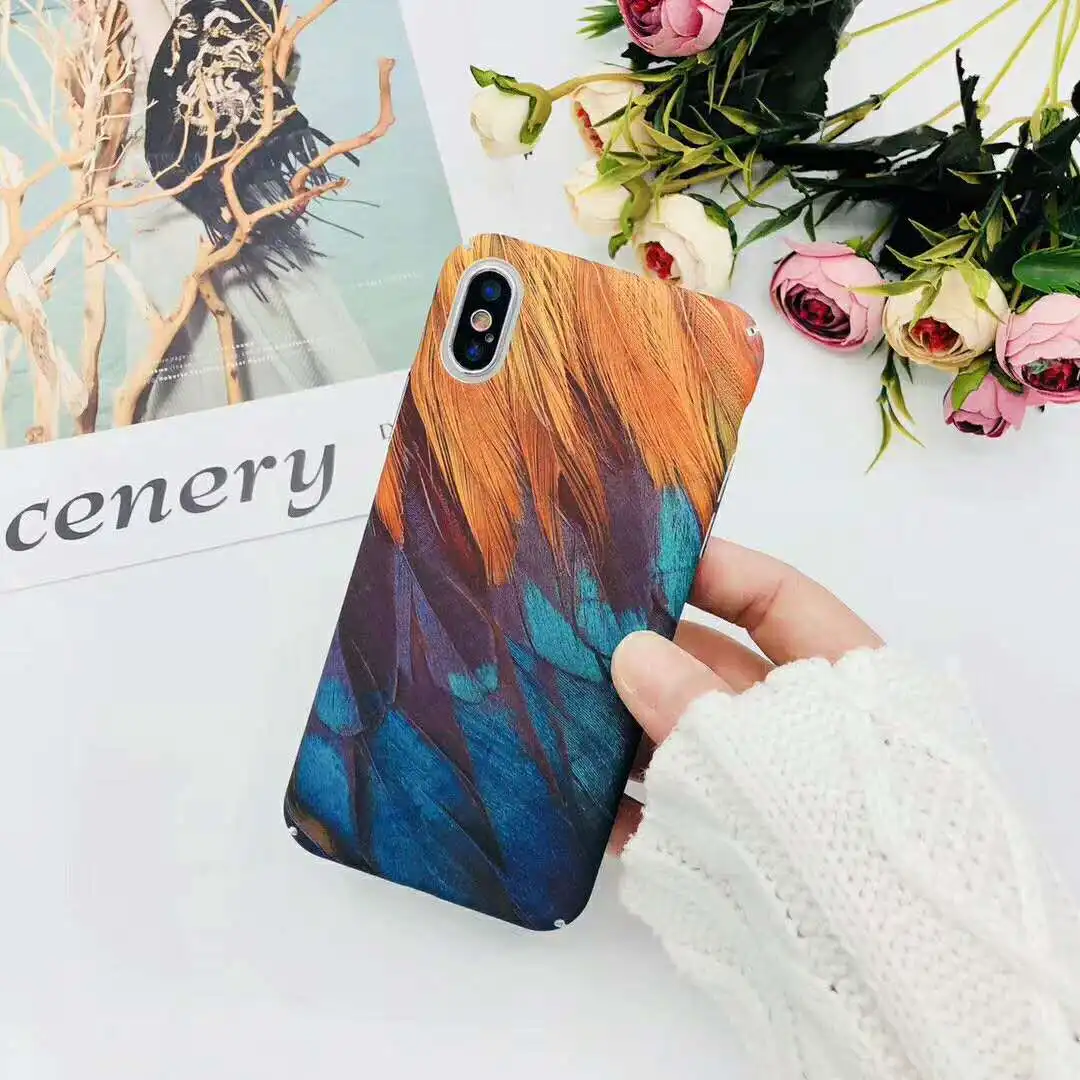 B441 применимый чехол для телефона iPhone Xs MAX Literature And Art Feather 7 Plus/8 Plus тусклый полированный жесткий защитный чехол