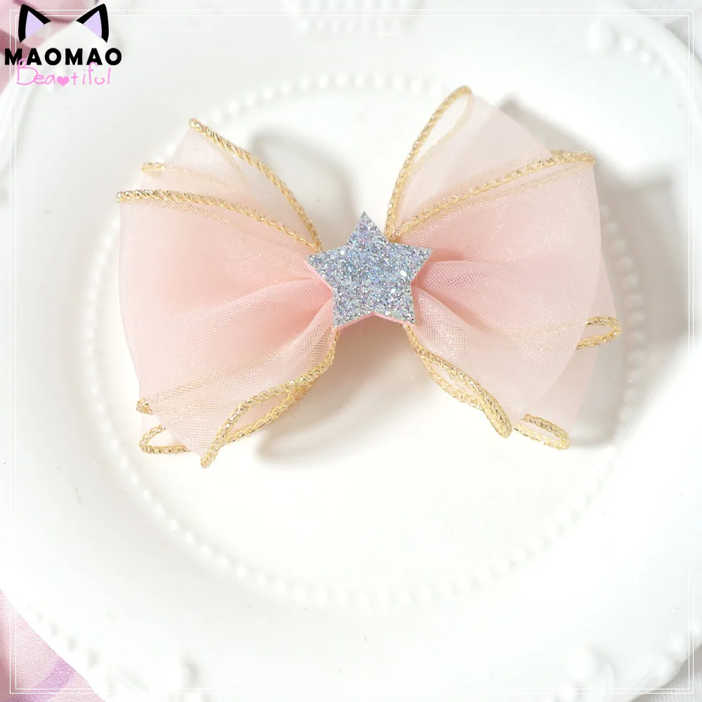 Сказочный сон Цвет Kawaii бант звезда шпилька Лолита Мягкий головной убор сестры женский головной убор боковой зажим 4 цвета украшения для волос