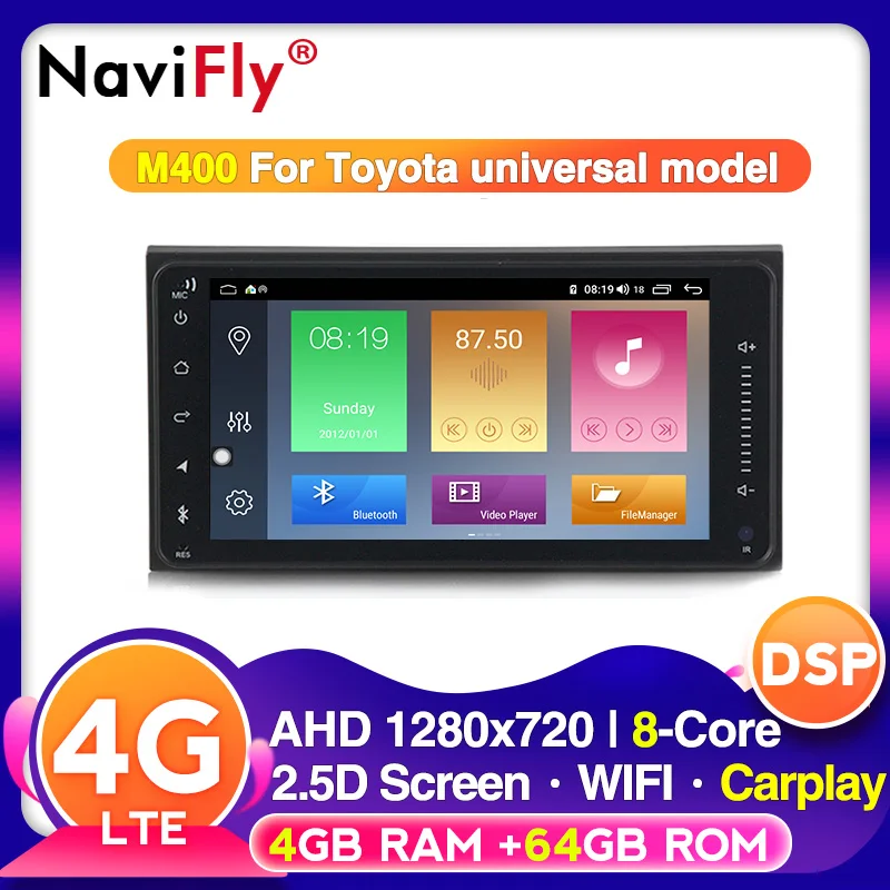 Автомагнитола 4 + 64 ГБ Android 10 GPS-навигация универсальная поддержка Wi-Fi 4G USB BT |