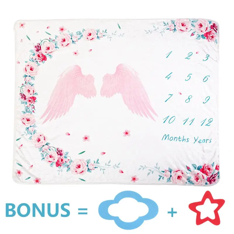 

Baby Monthly Milestone Blanket Newborn Photography Props Flannel Shower Towel