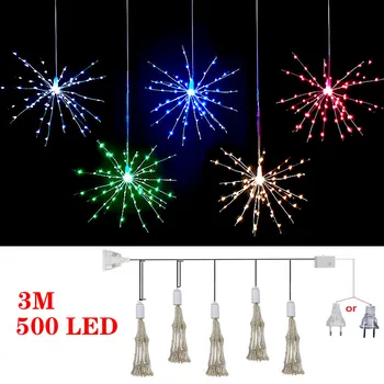 500 Leds Paardebloem Vuurwerk Lichten 3M Kerst Guirlande String Fairy Lights Voor Xmas Nieuwe Jaar Thuis Slaapkamer Window Decor verlichting